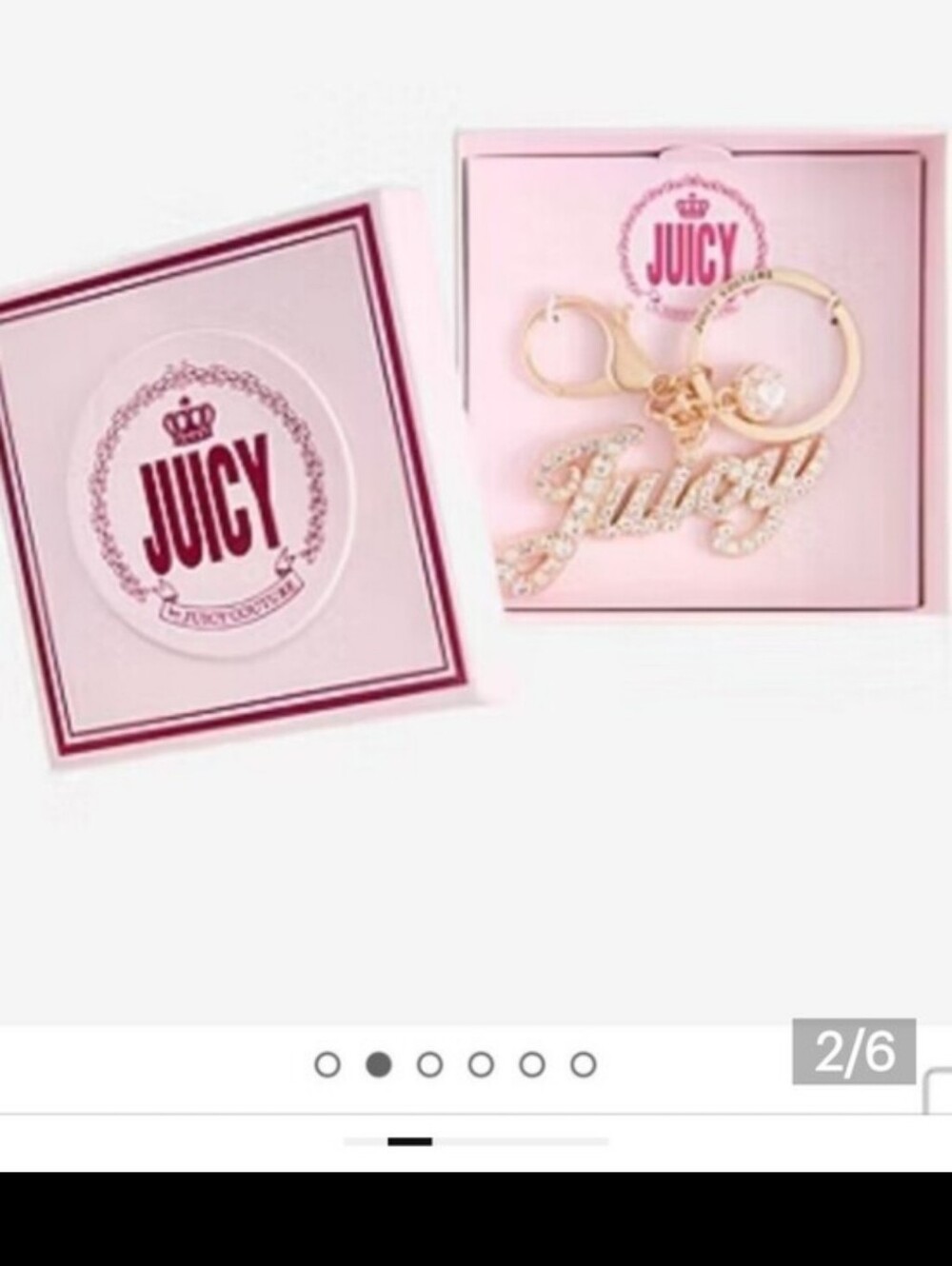 Juicy Couture Pink and Gold Logo Script Key & Card Holder Keychain - Picture 8 of 9